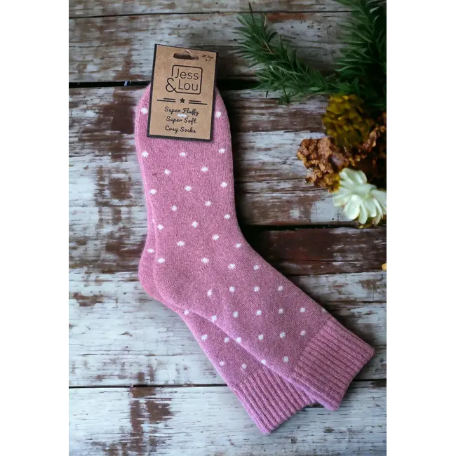 Socken Ribbed Dots pink