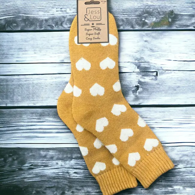 Socken Ribbed Hearts gold