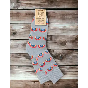 Jess & Lou Socken Ribbed Rainbow grey