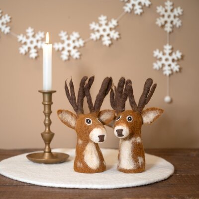 Sjaal met Verhaal Felt Decoration Hert bruin