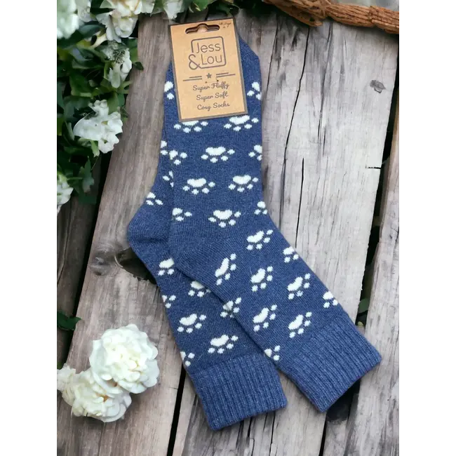 Socken Ribbed Paw navy