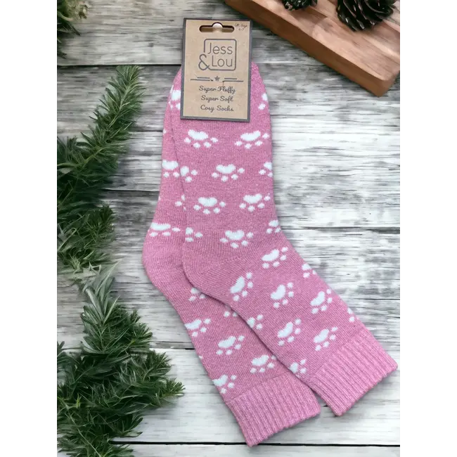 Socken Ribbed Paw pink