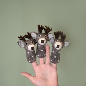 Sjaal met Verhaal Finger Dolls Hert grijs