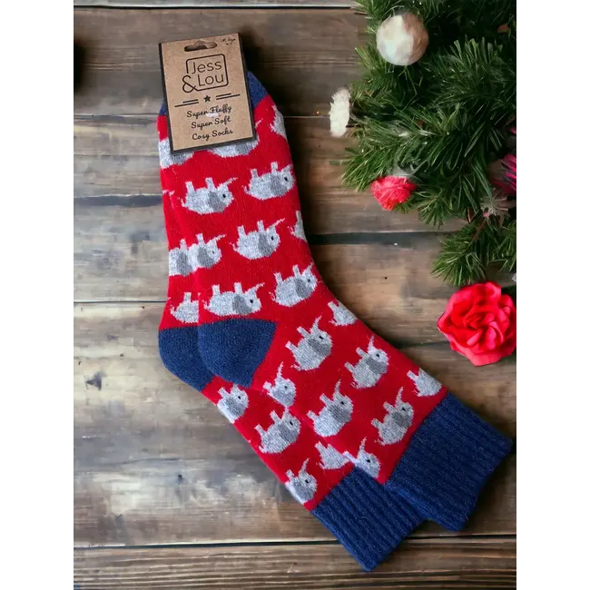 Socken Ribbed Elephants red