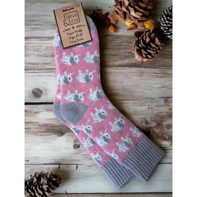 Socken Ribbed Elephants pink