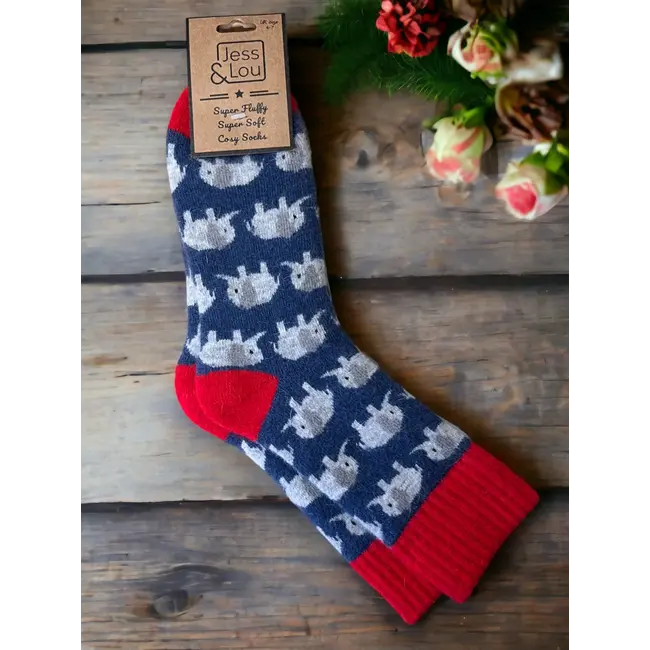 Socken Ribbed Elephants blue