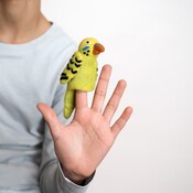 Sjaal met Verhaal Fingerpuppen Grasparkiet groen