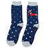 Miss Sparrow Socks Bamboo Festive Sausage Dogs navy