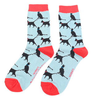 Miss Sparrow Socks Bamboo Lucky Cats blue