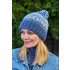 Pachamama Beanie Bobble Roll Back Fairisle denim