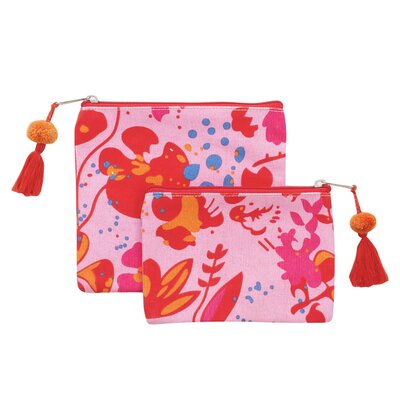 Overbeck and Friends Canvas Pouches Viola red Set of 2