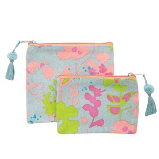 Overbeck and Friends Canvas Pouches Viola green Set of 2