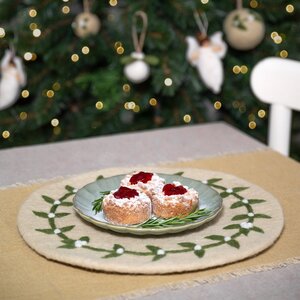 Sjaal met Verhaal Felt coaster 35 cm rond Mistletoe