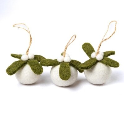 Sjaal met Verhaal Felt Christmas Hanger Mistletoe Small 3D
