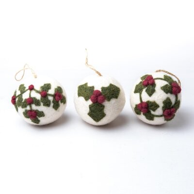 Sjaal met Verhaal Felt Christmas Hanger Holly Berry Large assorti