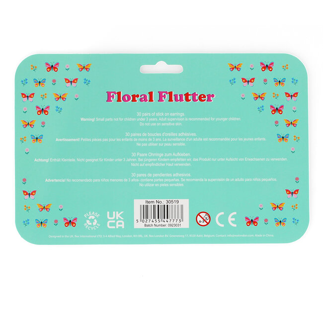 Stick on Earrings Floral Flutter