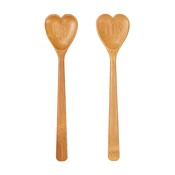 Sass & Belle Salad Servers Bamboo Heart Set of 2