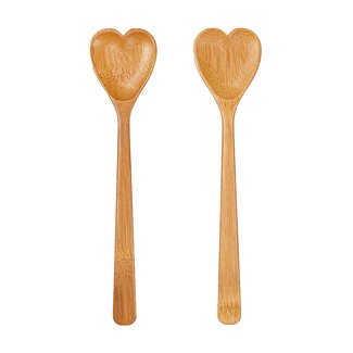 Sass & Belle Salad Servers Bamboo Heart Set of 2
