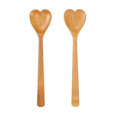 Sass & Belle Salad Servers Bamboo Heart Set of 2