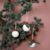Sjaal met Verhaal Felt Christmas Hanger Holly Berry Small 3D