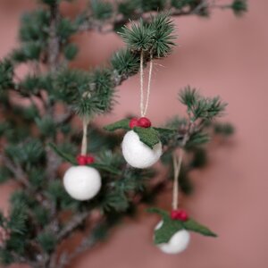 Sjaal met Verhaal Felt Christmas Hanger Holly Berry Small 3D