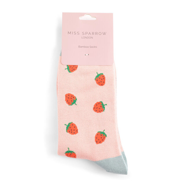 Socken Bamboo Strawberries dusky pink