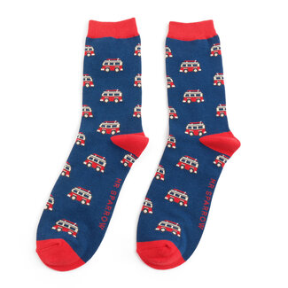 Miss Sparrow Männer-Socken Bamboo Campers navy
