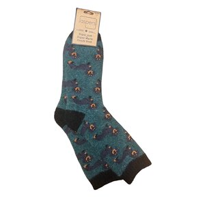 Jess & Lou Men's Socks Super Soft Dachshunds green