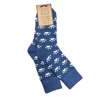 Jess & Lou Socken Ribbed Paw navy