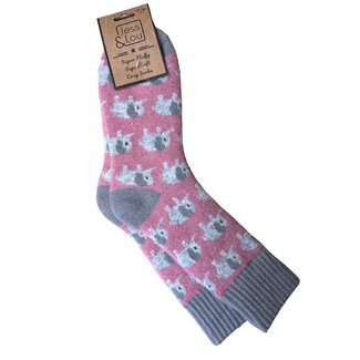 Jess & Lou Socken Ribbed Elephants pink