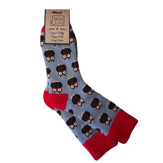 Jess & Lou Socken Ribbed Owls grey