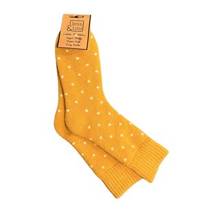 Jess & Lou Socken Ribbed Dots gold
