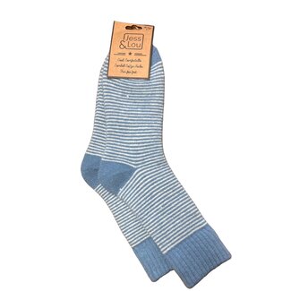 Jess & Lou Socks Ribbed Stripes cornflower