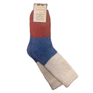 Jess & Lou Men's Socks Super Soft Colour Blocks beige