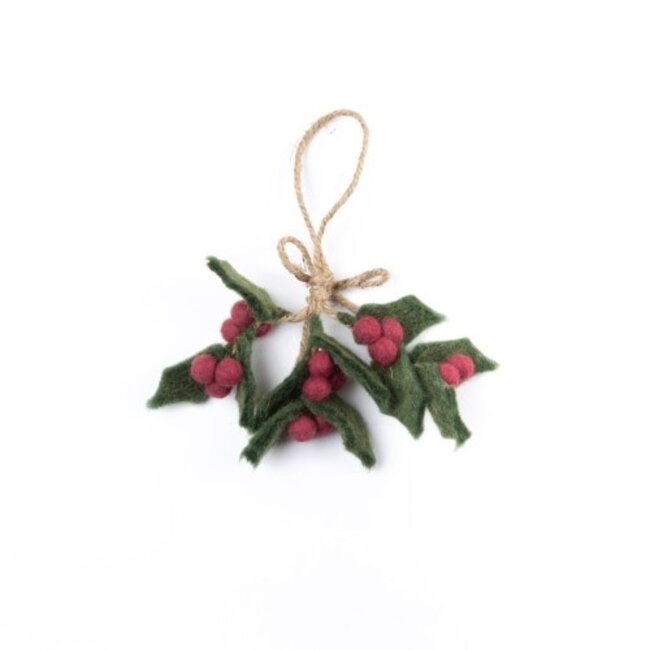 Filz Weihnachtshänger Holly Berry Large