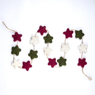 Sjaal met Verhaal Felt Garland Ster Holly Berry