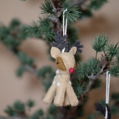 Sjaal met Verhaal Felt Christmas Hanger Rendier fudge