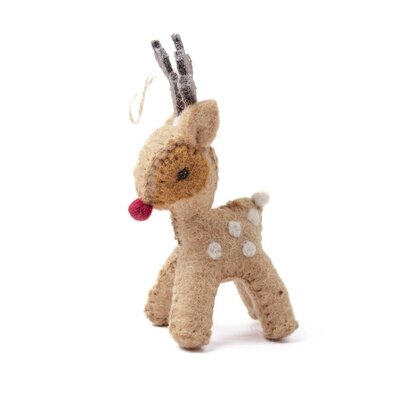 Sjaal met Verhaal Felt Christmas Hanger Rendier fudge