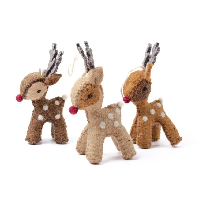 Filz Weihnachtshänger Rendier chocolade