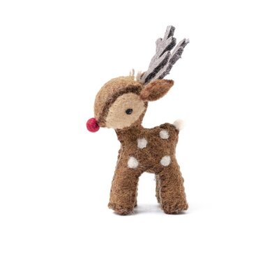 Sjaal met Verhaal Filz Weihnachtshänger Rendier chocolade