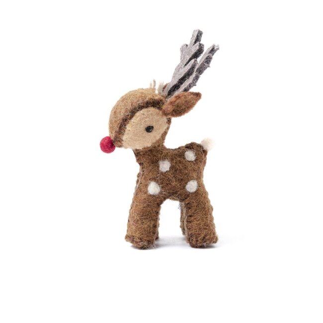 Filz Weihnachtshänger Rendier chocolade