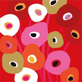 Paperproducts Design Papierservietten Super Bloom red
