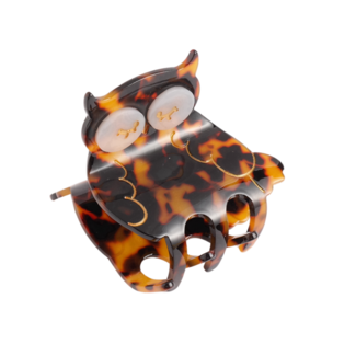 Red Cuckoo Hair Claw Clip Owl
