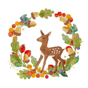 Paperproducts Design Paper Napkins Wreath & Bambi