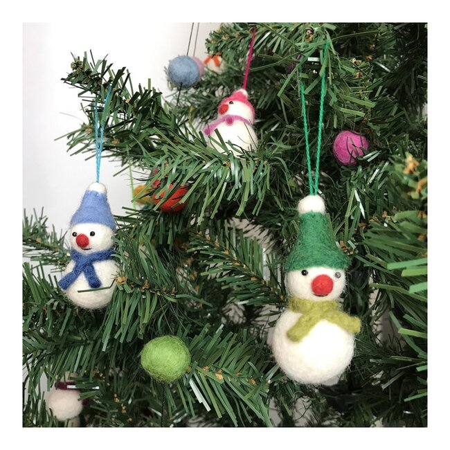 Filz Weihnachtshänger Sneeuwpopje multicolor 30