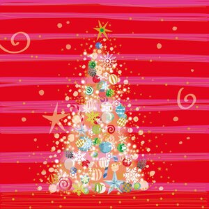 Paperproducts Design Paper Napkins  Christmas red & pink