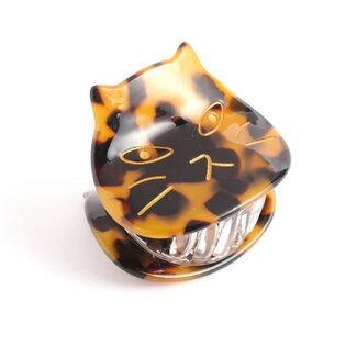 Red Cuckoo Haarklammer Cat Face Tortoise brown