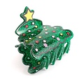 Red Cuckoo Hair Claw Clip Christmas Tree