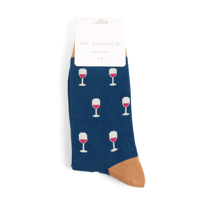 Männer-Socken Bamboo Wine Glass navy