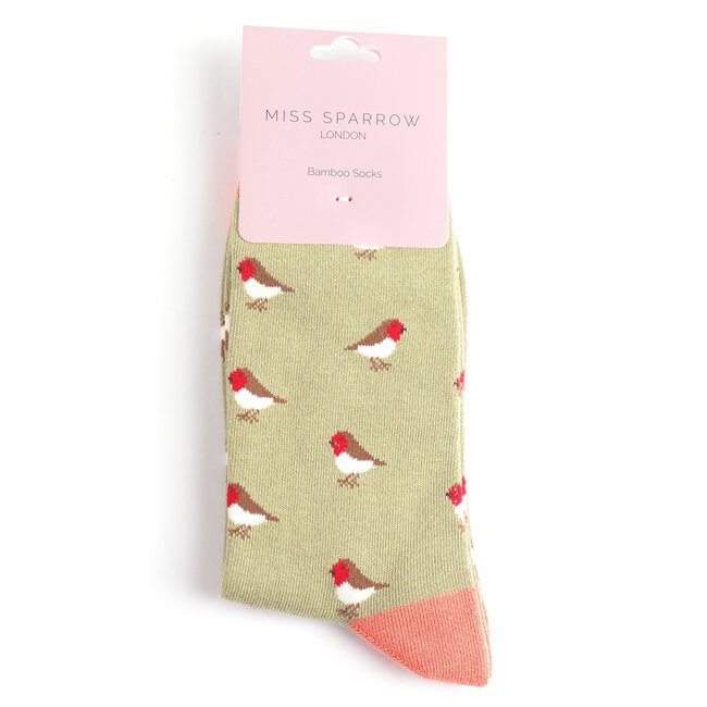Socken Bamboo Little Robins olive